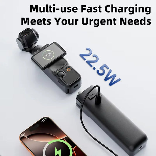 NOHON Camera Handheld Gimbal Charger for DJI Osmo Pocket 4 Pro 3 Battery Handle 10000mAh 5000mAh Portable Power Bank 22.5W