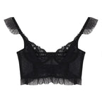 French Embroidery Lace Women's Bra Set Top Sweet Female Wedding White Bralette Vest Sexy Corset Bras Comfortable Intimates