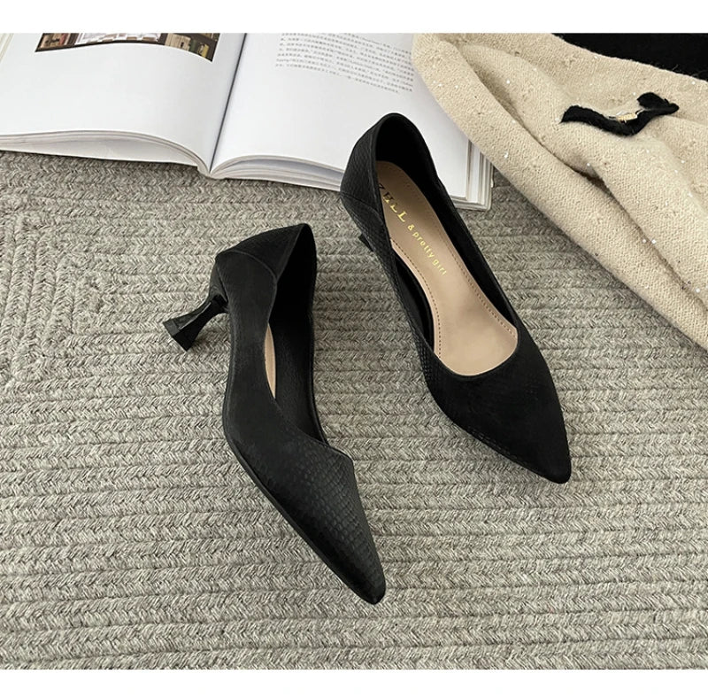 Beige Pointed Toe Kitten Heel Pumps Slip On Dress Shoes Comfortable Non Slip For Business Office Wedding Party Daily Wear  New