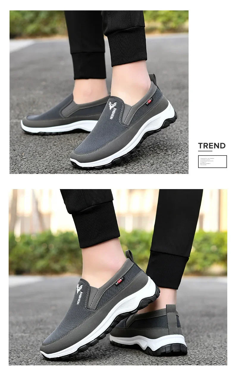 New autumn men's cloth shoes Mesh Breathable Non-Slip Loafers Casual Soft Sole Vulcanized Shoes Comfortable Sneakers Zapatos