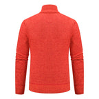 Autumn And Winter New Jersey Men's Casual Sports Coat Solid Color Stand Collar Wweater Grab Fleece Warm Zipper Cardigan