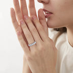 Smyoue 2.5/5CTTW D Color Genuine Moissanite Rings for Women 5 Gemstone Bridal Wedding Jewelry 925 Sterling Silver Wholesale Ring