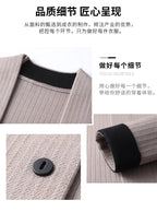 Solid Color Men's Knitted Cardigan Spring Autumn New Fashion Casual Wearable Sweater Middle-aged Coat