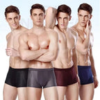 4PcsLot Men's Ice Silk Pantie Underpant Shorts Breathable Underwear Men's Panties Antibacterial Ultrathin Shorts Plus Size L-5XL