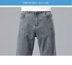 2026 New Summer Ultra-thin Lyocell Men's Jeans Drape Soft Fabric Loose Straight Casual Denim Pant Elastic Ice Silk Male Trousers