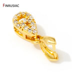 Brass Crystal Agate Pendant Pinch Bails,18k Real Gold Plated Inlaid Zircon Pendant Clips Clamp Pinch Bail,Supplies For Jewelry