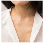 4MM Simulated-pearl Pendant Necklace for Women Dainty Stainless Steel Gold Color Necklace Women