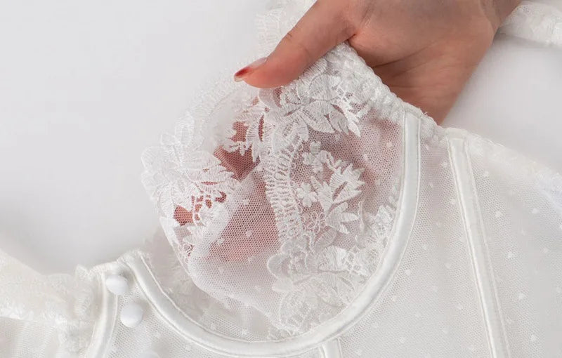 French Embroidery Lace Women's Bra Set Top Sweet Female Wedding White Bralette Vest Sexy Corset Bras Comfortable Intimates