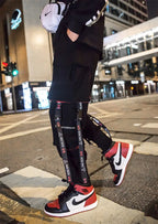 Y2K Joggers Cargo Pants For Men Casual Hip Hop Pocket Male Trousers Sweatpants Street Ribbons Techwear White Pant Pantalon Homme