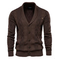 Men Cardigan Casual V-Neck Long Sleeve Sweater Men Coat