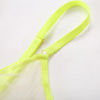 Sexy Lingerie Set Women Transparent Lace Neon Mesh with Seamless Bra and Panty Ultra Hot Erotic Garter Belt