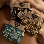 Retro Ethnic Style Men's Boxer Comfortable Briefs Design Vintage Print Elastic Underwear for Man Lingerie Mid Waist Underpants