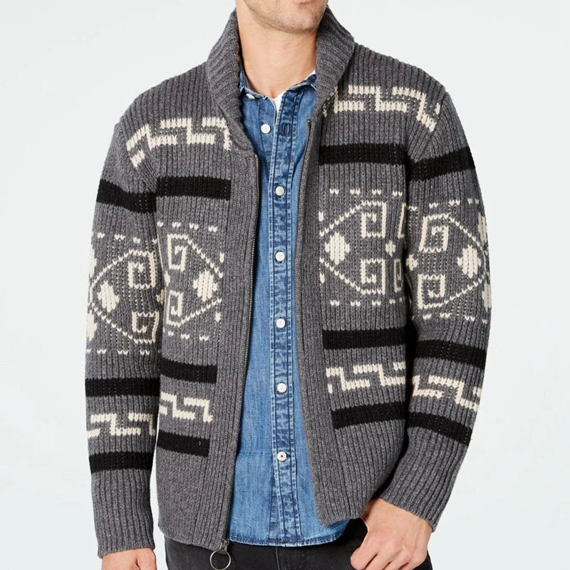 Winter Men's Cardigan Sweaters Fashion Male Knitted Sweater Thermal Warm Coats Casual Man Cashmer Lapel Knitted Jackets Clothing
