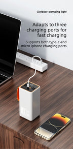 50000mAh Large Capacity Power Bank PortableUSB C 100W Fast Charging External Spare Battery For IPhone Xiaomi Samsung