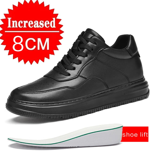 Men Genuine Leather Height Increasing Elevator Shoes Men non-slip BreathableElevator shoes Man Sneakers Comfortable Casual Shoes