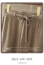 Autumn And Winter100% Pure Wool Skirt Women's Long Pocket Small A Skirt High Waist Slim Cashmere Knit A-Line Skirt