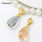 Brass Crystal Agate Pendant Pinch Bails,18k Real Gold Plated Inlaid Zircon Pendant Clips Clamp Pinch Bail,Supplies For Jewelry