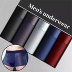 5pcs/Men's Underwear Summer Ice Silk Underwear Plus Size Panties Cool Breathable Sexy Boxer Panties Mesh Comfort Underwear L-5XL