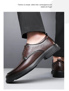 2026 Summer Hollow Out Breathable Deodorant Genuine Leather Business Dress Shoes British Style High-end Formal Shoes Hot Sale