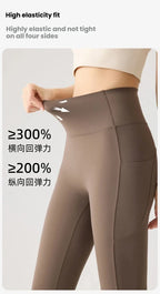 Women's Pockets Yoga Pants Cloud Touch Ice Silk Shark Leggings High Waist Tummy Control Butt Lifting Sports Leggings  Running