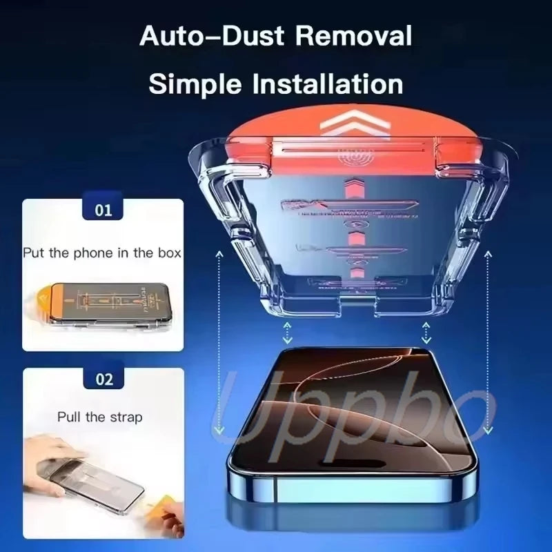 4Pcs Screen Protector For iPhone 17 16 Pro Max 15 11 13 14 12 XR X Xs 7 8 Plus SE 6 Easy Installation Tempered Glass Film