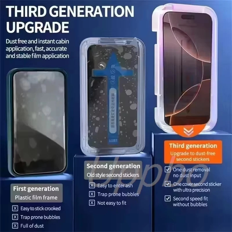 4Pcs Screen Protector For iPhone 17 16 Pro Max 15 11 13 14 12 XR X Xs 7 8 Plus SE 6 Easy Installation Tempered Glass Film