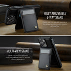 Magnetic 2 in 1 Detachable for iPhone 16/15/14 Pro Max 16 Plus Wallet Case with Card Holder,Magnetic Flip Kickstand Credit Slots