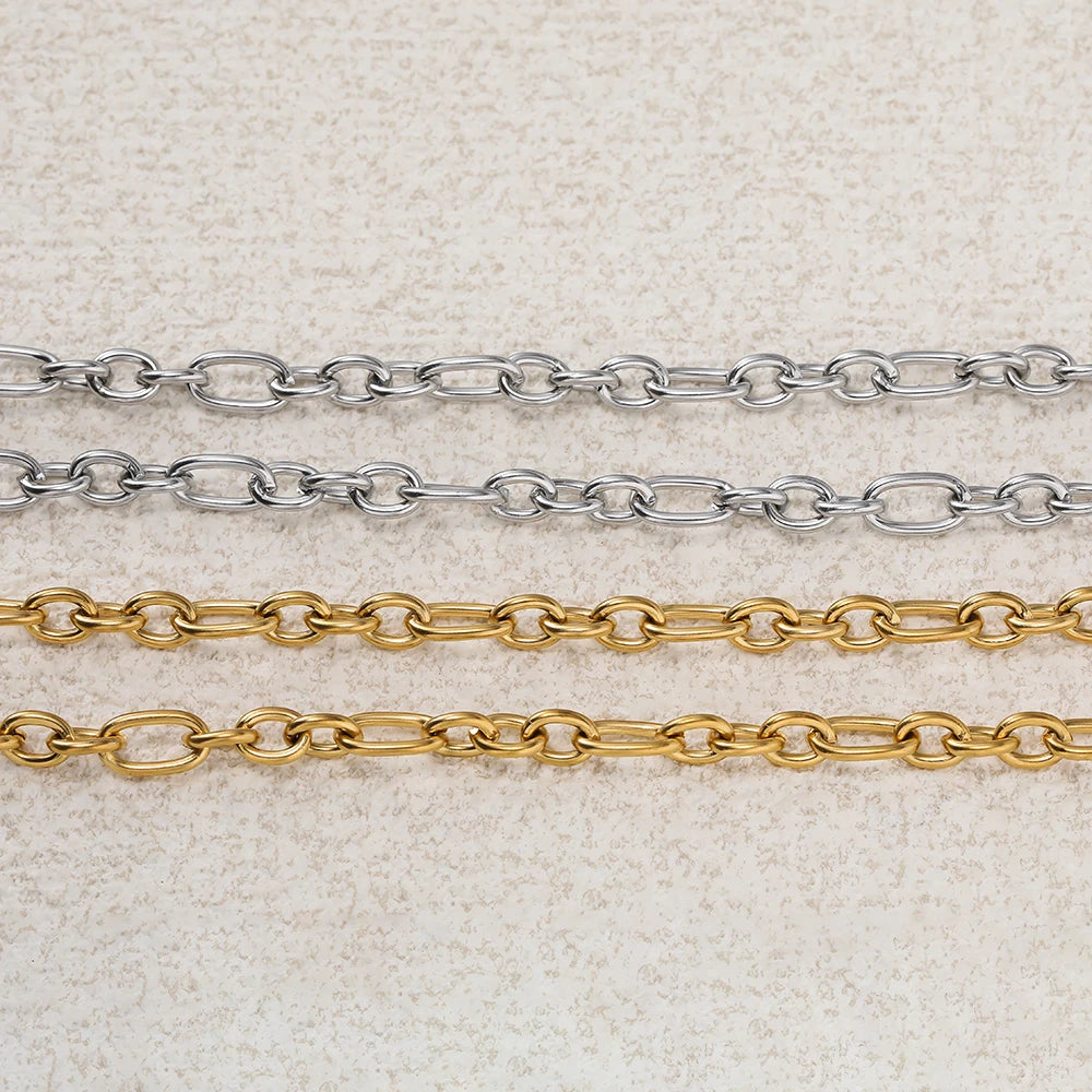 1Meter/Pack 304 Stainless Steel Knot Gold Steel Color Handmade Chains for DIY Necklace Bracelets Jewelry Making Accessories