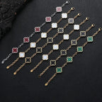 Stylish Petal Chan Bracelets for Men Boys,Waterproof Natural Shell Chain Links Wristband,Birthday Gift