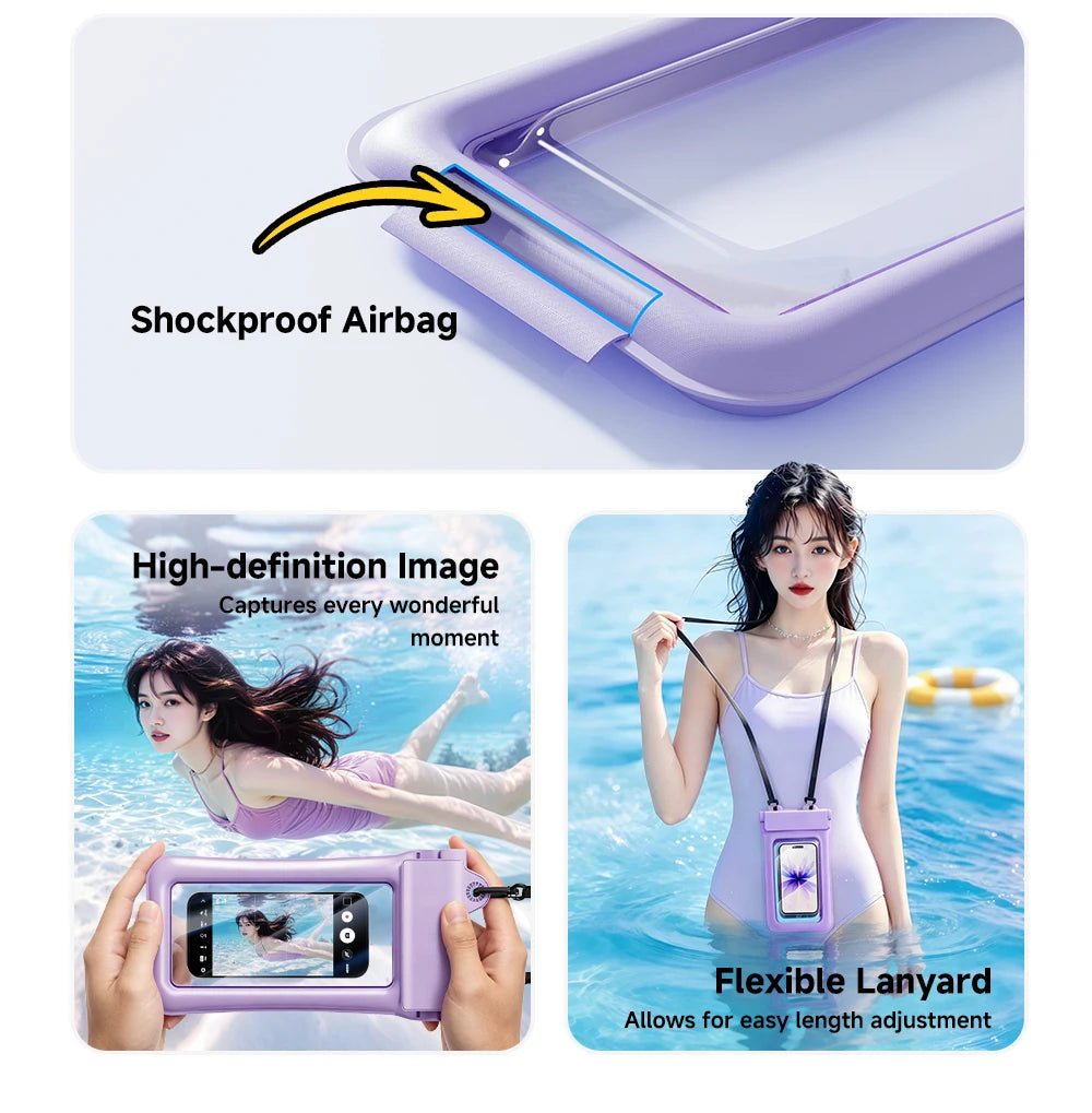 Essager Waterproof Phone Case Swimming Bag IPX8 Floating Bag Protect Pouch Cover For Phone Water Sports For iPhone Huawei Xiaomi