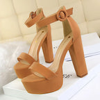 Brand Elegant Sandals Women High Heels Pumps Super High Heel 13cm Women'S Banquet Sandals Waterproof Platform Toe Sandals