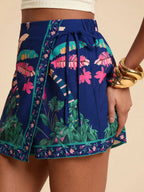 Women's Fashion Minimalist Shorts Tropical Vacation Elegant Casual Printed High Waist Shorts Spring Summer Beach Daily Pants