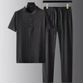 Men's sets (Shirt + trousers) 2026 summer new style fashion men shirt short sleeve shirt High quality shirts male Two Piece