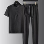 Men's sets (Shirt + trousers) 2026 summer new style fashion men shirt short sleeve shirt High quality shirts male Two Piece
