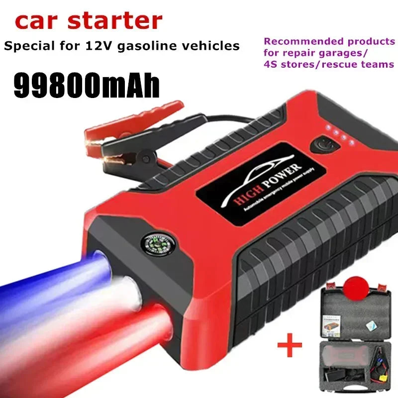 EAFC 12V Portable Car Jump Starter Power Bank with Battery Booster Charger Auto Emergency Start-up Lighting - Vehicle Starting D