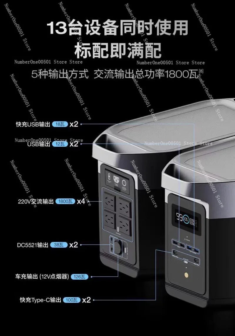 1800W Portable Power Station 110V AC Output Generator For Outdoor Camping RV Home Emergency Backup Deposit