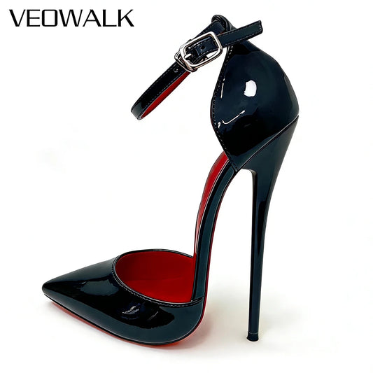 NEW 16cm Ultra High Heel Pumps Ankle Strap Pointed Toe Sexy Unisex Party Shoes for Catwalk/runway Photoshoot Drag Queen Events