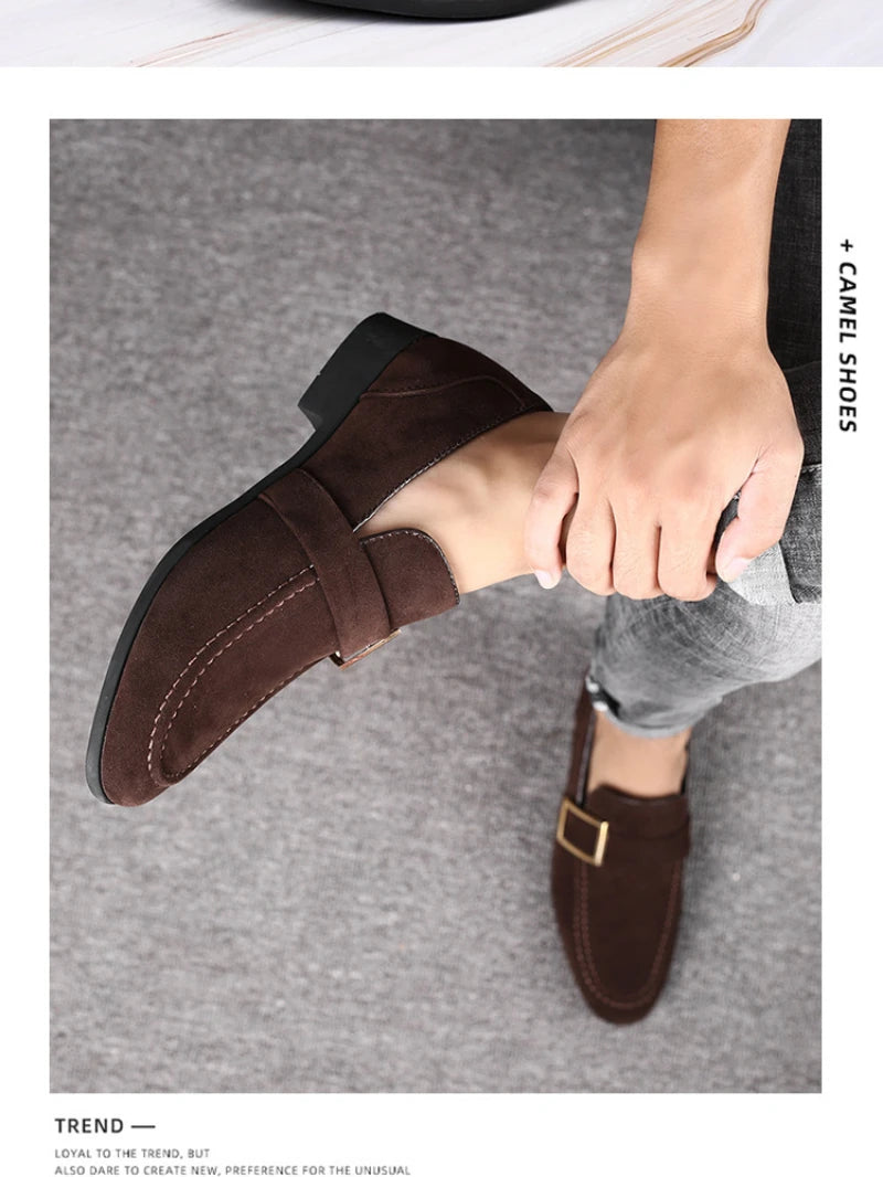 Mens Fashion Black Leather Shoes Autumn British Style Formal Business Footwear Low Top Commute Style Dress Shoes For Suits