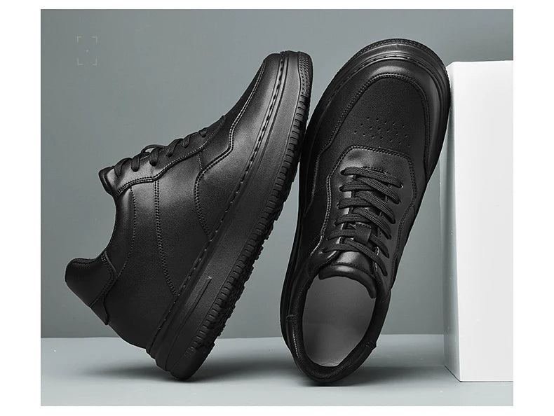 Men Genuine Leather Height Increasing Elevator Shoes Men non-slip BreathableElevator shoes Man Sneakers Comfortable Casual Shoes