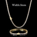 Hip Hop Jewelry Cubic Zirconia Iced Out Tennis Chain Iced Out 18k Gold Plated Bling Necklace For Women Free Custom Laser Logo