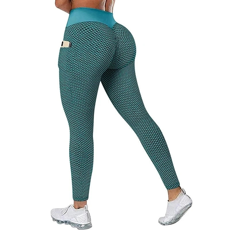 High Waist Yoga Pants with Pockets for Women Plus Size Tummy Control Gym Running Workout Butt Lifting Compression Leggings
