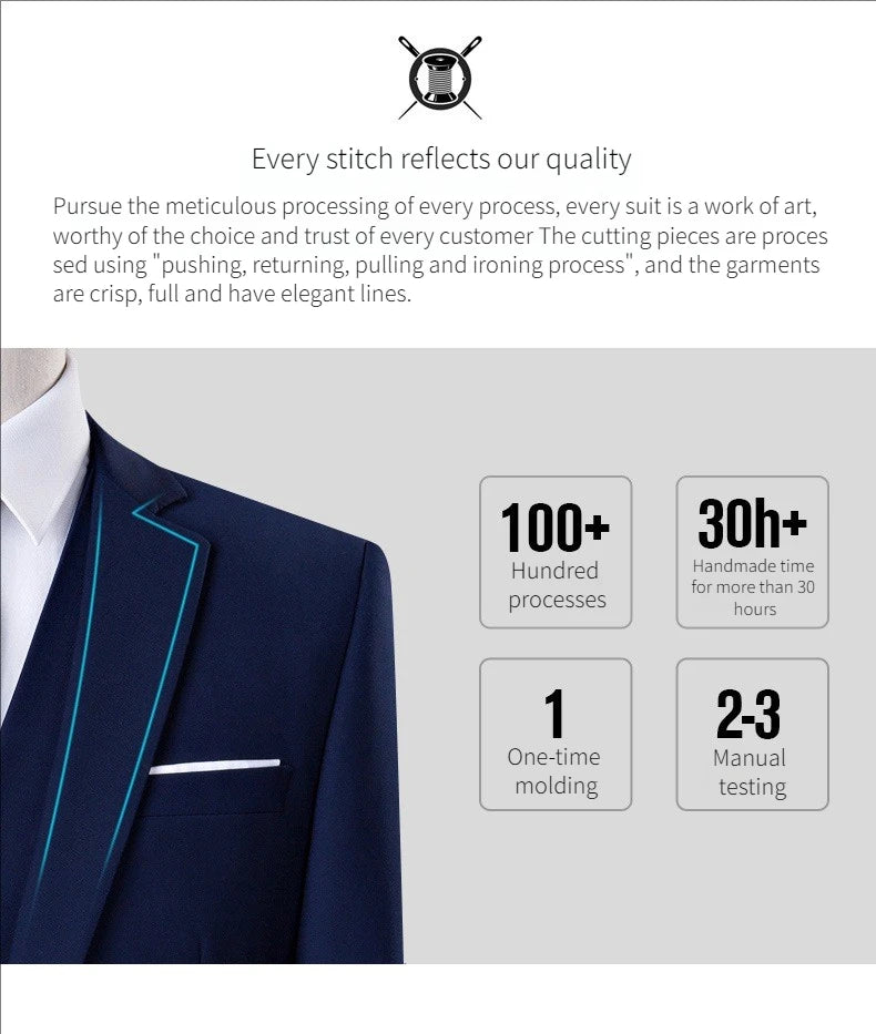 Men Suits For Wedding 3 Pieces 2 Set Elegant Slim Fit Jackets Pants Blazers Formal Outfit Fashion Business Classic 2026 Costume