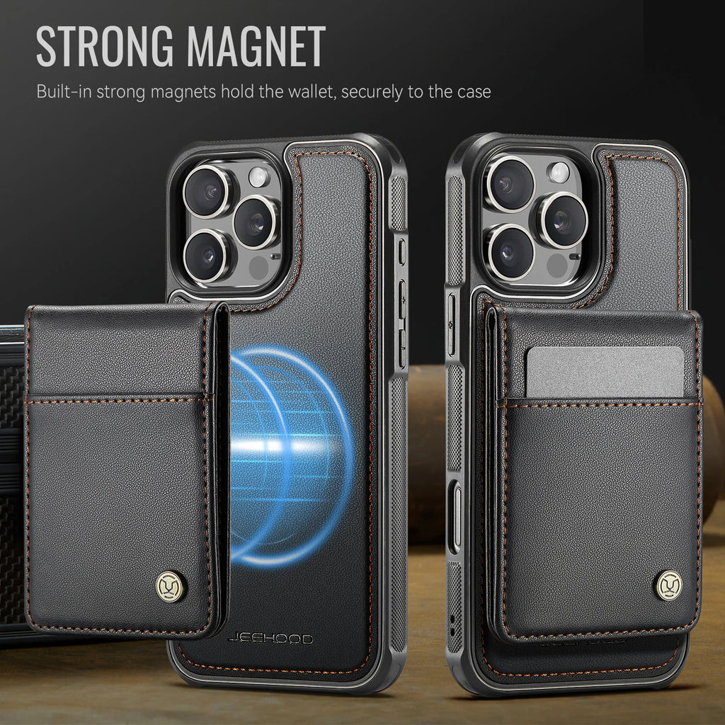 Magnetic 2 in 1 Detachable for iPhone 16/15/14 Pro Max 16 Plus Wallet Case with Card Holder,Magnetic Flip Kickstand Credit Slots
