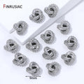 18K Gold Plated Brass With Zircon Round Twist Beads For Bracelets,Separator Bead,Spacer Beads For DIY Jewelry Making Accessories