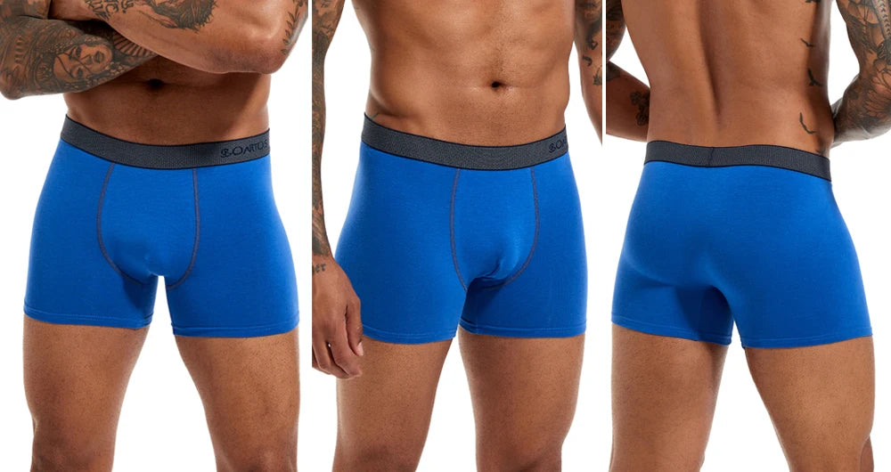4pcs/pack Boxer Briefs Men's Panties Letter Man Underwear Solid Color Cotton Men Underpants Sexy Undrewear Shorts BONITOS Brand
