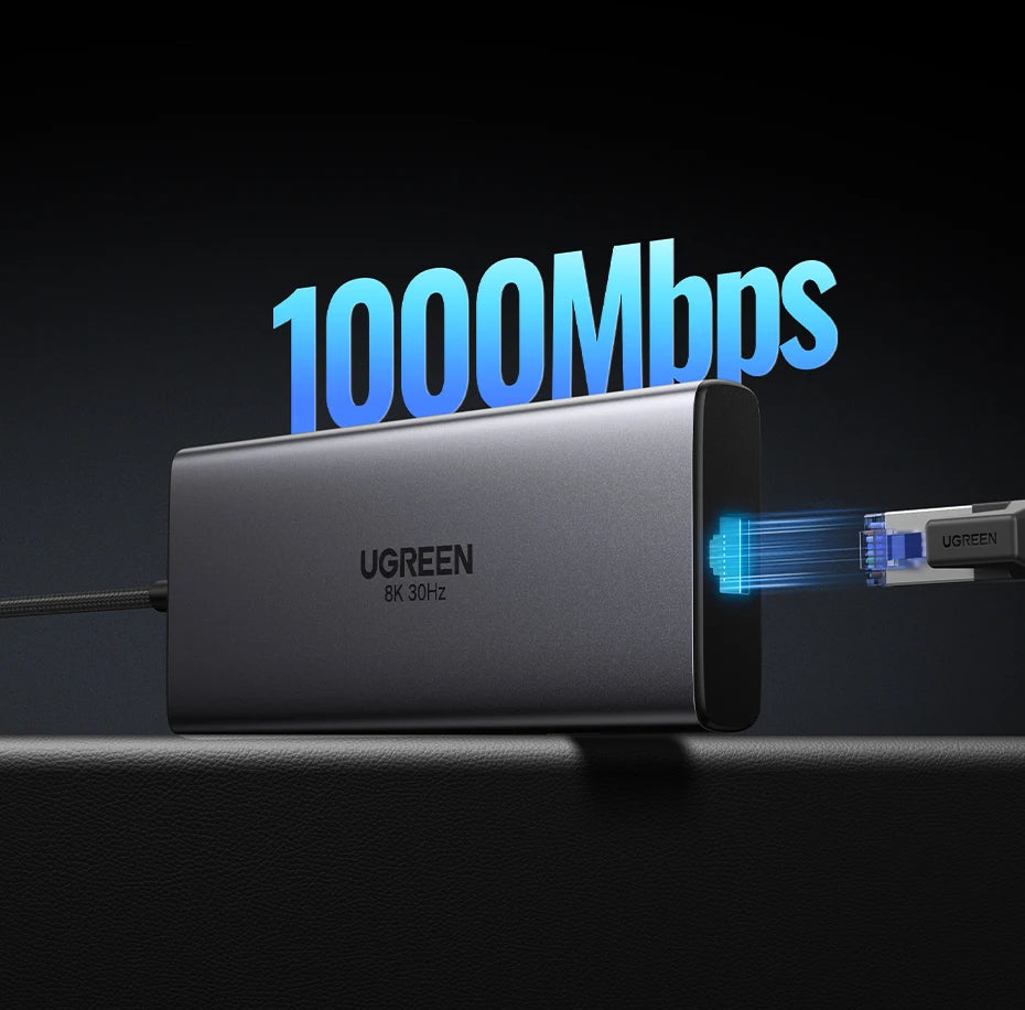 UGREEN Dual HDMI USB-C HUB 8K 4K HDMI Adapter 10 in 1 Splitter with RJ45 USB3.0 PD 100W Dock for MacBook Pro Air Laptop USB HUB