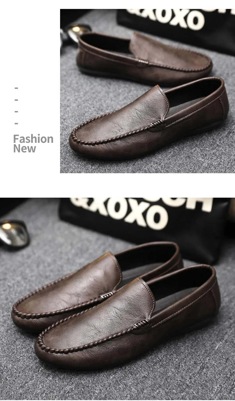 In 2025, the new men's casual soybean shoes are fashionable and versatile, and men's work shoes is black and brown  size 39-46.