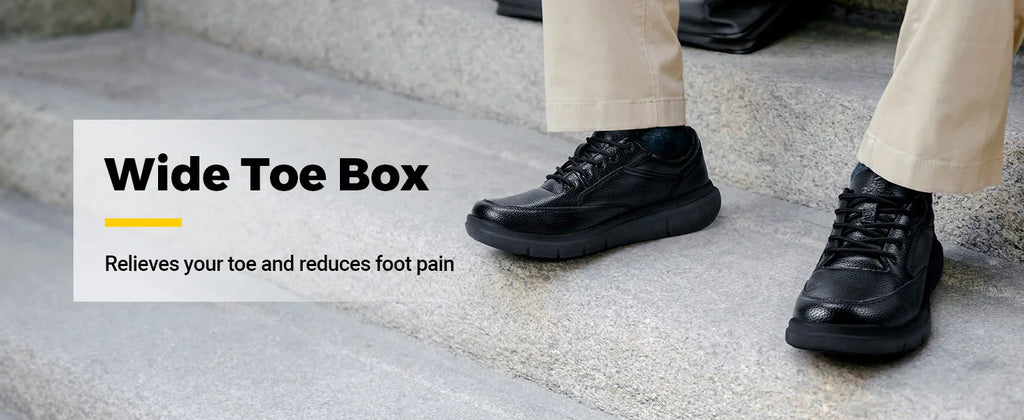FitVille Men‘s Dress Shoes Leather Wide Formal Business Shoes for Men Breathable Casual Luxury Wedding Shoes Non-Slip Size 40-50