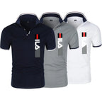 Summer New Men's Lapel  Polo Shirt printing  Short Sleeve Casual Business Fashion Slim Fit Polo Shirt for Men