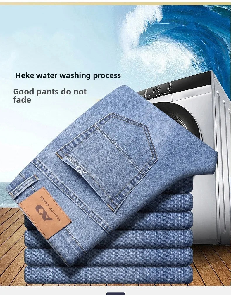 2026 Brand Best Price Comfort Straight Denim Pants Men's Jeans Business Casual Elastic Male High Quality Trousers